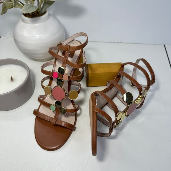 Louise et Cie Lo-Leeba Leather Strappy Heel Toasted Almond Sandal Size 8.5M NWOB - Picture 8 of 10
